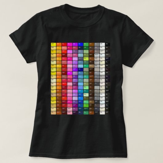 T-shirt Codes hexadéciex du graphique de couleurs (Design devant)