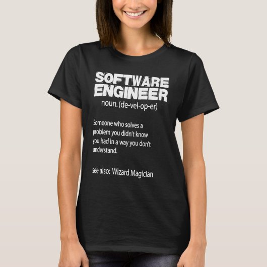 T-shirt Codeur de définition de l'ingénieur logiciel (Devant)