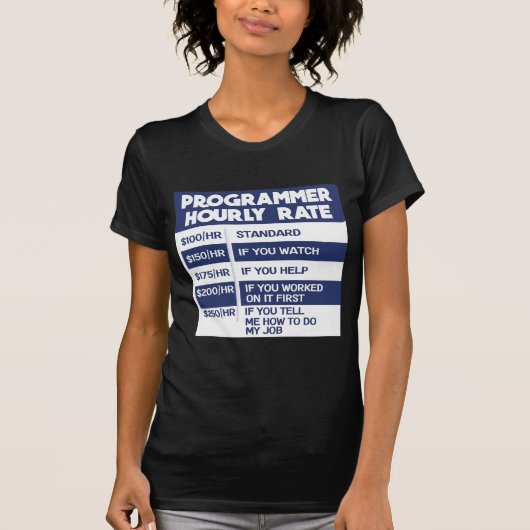 T-shirt Codeur informatique à tarif horaire Funny Programm (Devant)