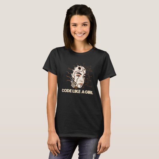 T-shirt Codez comme une fille I Programmeur Code pirate (Devant entier)