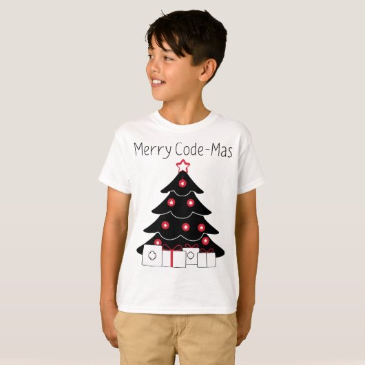 T-shirt Coding Christmas Tree Merry Code-mas Shirt (Devant entier)