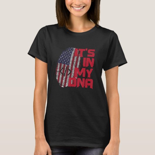 T-shirt Coding In Dna Fingerprint American Patriot 4th of  (Devant)