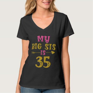 T-shirt Cœur 35e anniversaire pour sœur de sœur frère