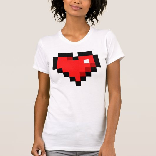 T-shirt coeur 8bit (Devant)