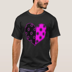 T-shirt Cœur à pois en noir et rose