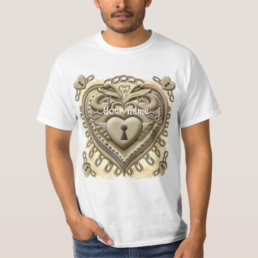 T-shirt Cœur à serrure dorée (Devant)
