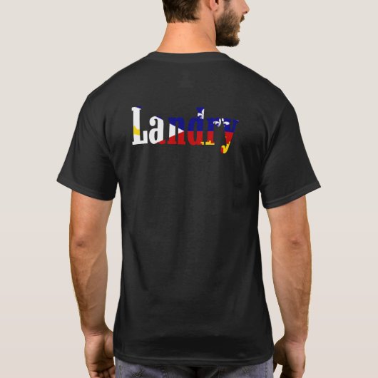 T-shirt Coeur acadien de fierté de Landry Cajun de drapeau (Dos)