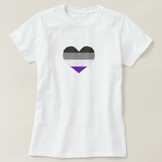 T-shirt Coeur Ace/Asexué Pride (Design devant)