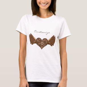 T-shirt Coeur ailé en vapeur avec les engrenages Thunder_