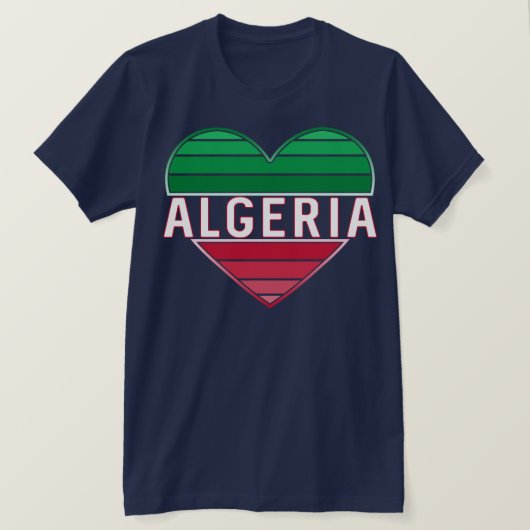 T-shirt Coeur algérien, J'aime l'Algérie (Design devant)
