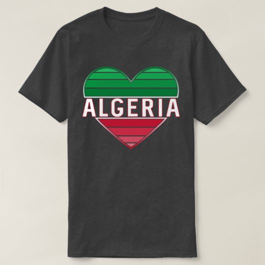T-shirt Coeur algérien, J'aime l'Algérie (Design devant)