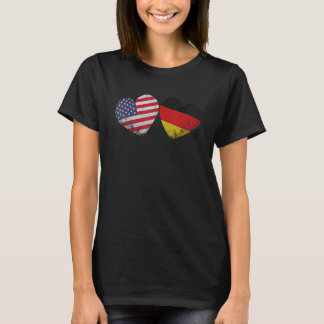 T-shirt Coeur Allemand Drapeau Américain Patriotique Famil