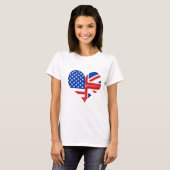 T-shirt Coeur américain britannique (Devant entier)