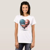 T-shirt Coeur américain résilient - Distressed Design (Devant entier)