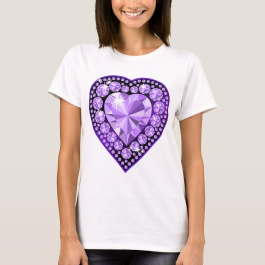 T-shirt Coeur Amethyst Gem (Devant)