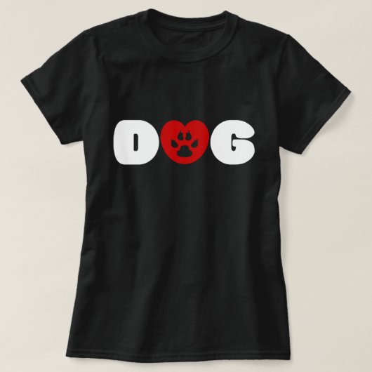 T-shirt Coeur Amour Chien (Design devant)