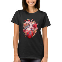 Coeur anatomique avec fleurs