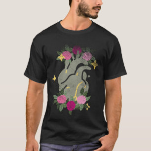 T-shirt Coeur anatomique Et Fleurs Hommes Femmes Cardiolog