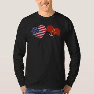T-shirt Coeur Angolais Drapeau Américain Hérite de famille