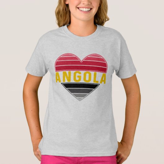 T-shirt Coeur angolais, I Love Angola (Devant)