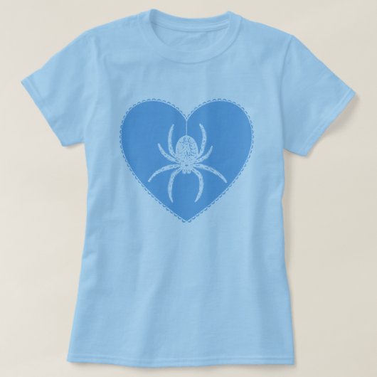 T-shirt Coeur Araignée Bleue (Design devant)