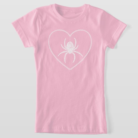 T-shirt Coeur Araignée Rose (Poser)