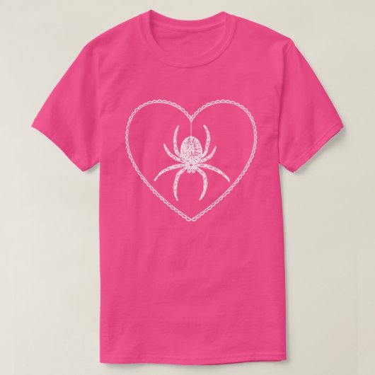 T-shirt Coeur Araignée Rose (Design devant)