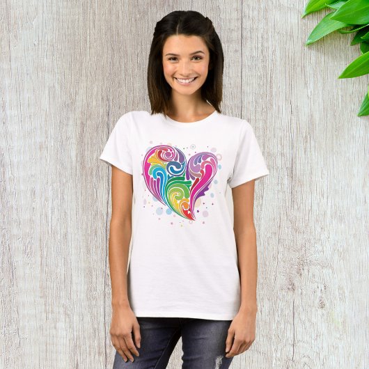 T-shirt Coeur arc-en-ciel