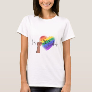 T-shirt Coeur arc-en-ciel