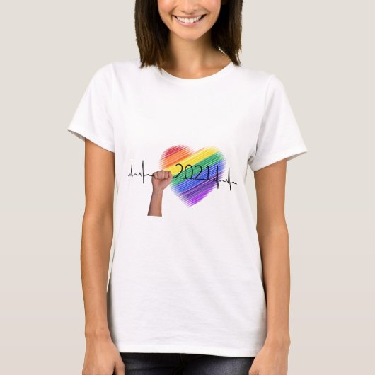 T-shirt Coeur arc-en-ciel (Devant)