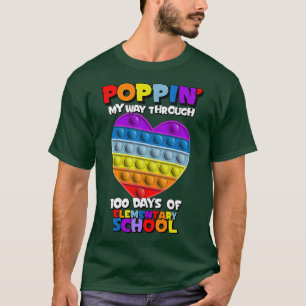 T-shirt Coeur arc-en-ciel 100 jours d'école