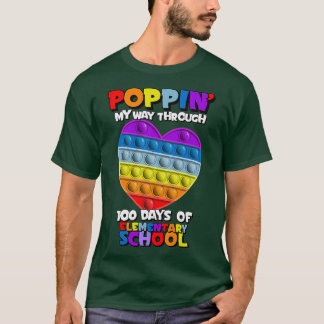 T-shirt Coeur arc-en-ciel 100 jours d'école