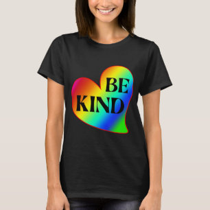 T-shirt Cœur Arc-en-Ciel Coloré Soyez Gentil
