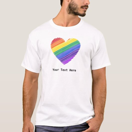 T-shirt Coeur arc-en-ciel de l'amour (Devant)
