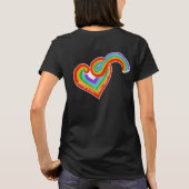 T-shirt Cœur Arc-en-Ciel Le Progrès n'est pas Linéaire Nom (Dos)