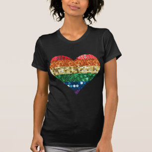 T-shirt coeur arc-en-ciel lgbt