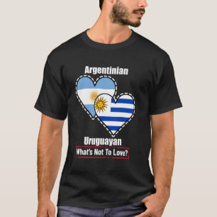 T-shirt Cœur Argentin Uruguayen Drapeaux Qu'est-ce Qu'on N