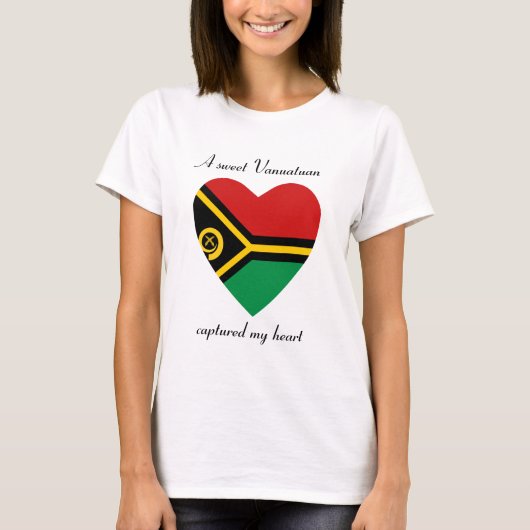 T-Shirt Cœur avec Drapeau de Vanuatu (Devant)