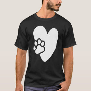 T-shirt Coeur avec Paw Conception pour Chiens de Chiens de