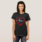 T-shirt Coeur avec une flèche en forme d'amour (Devant entier)