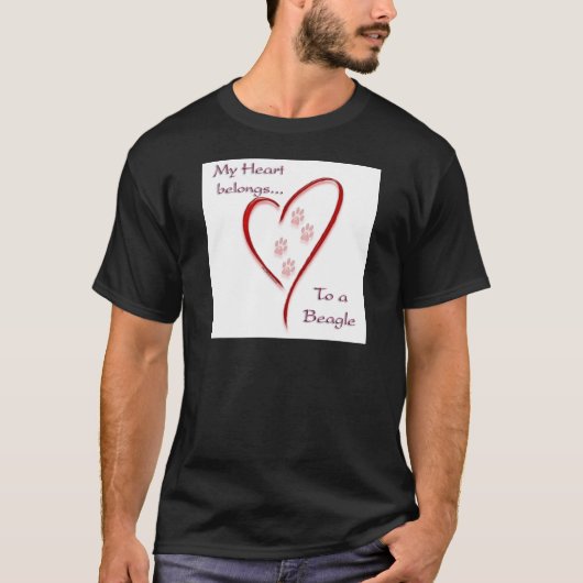 T-shirt Coeur beagle Appartient (Devant)