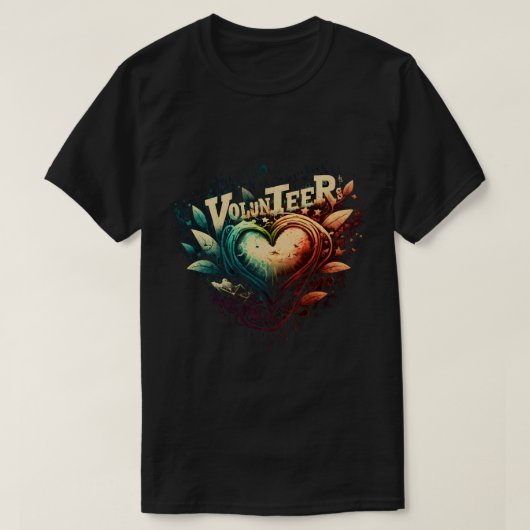 T-shirt Coeur bénévole (Design devant)