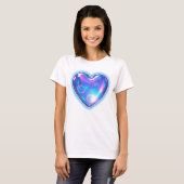T-shirt Coeur bleu brillant (Devant entier)