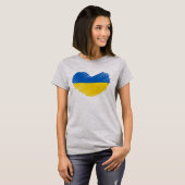 T-shirt Coeur bleu et jaune, drapeau ukrainien (Devant entier)