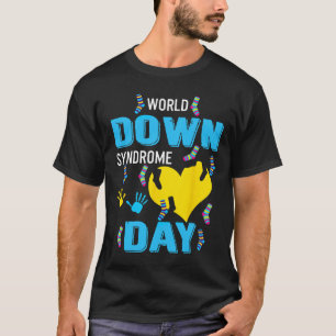 T-shirt Cœur bleu jaune 21 Journée mondiale de la sensibil