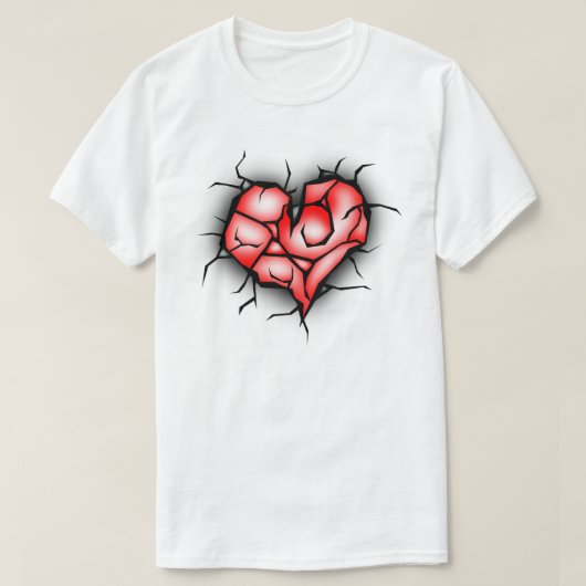 T-shirt Coeur brisé et brisé (Design devant)