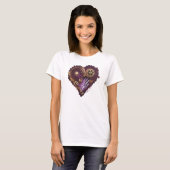 T-shirt Coeur CardioArt-Assemblé en pourpre et or II (Devant entier)