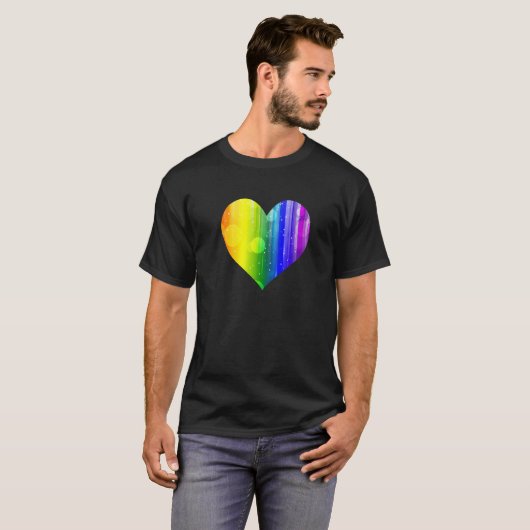 T-shirt Coeur céleste arc-en-ciel (Devant entier)
