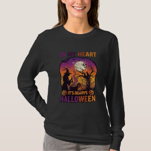 T-shirt Coeur C'est toujours Halloween Sorcière Chaudron A
