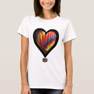 T-shirt coeur chaud de ballon à air
